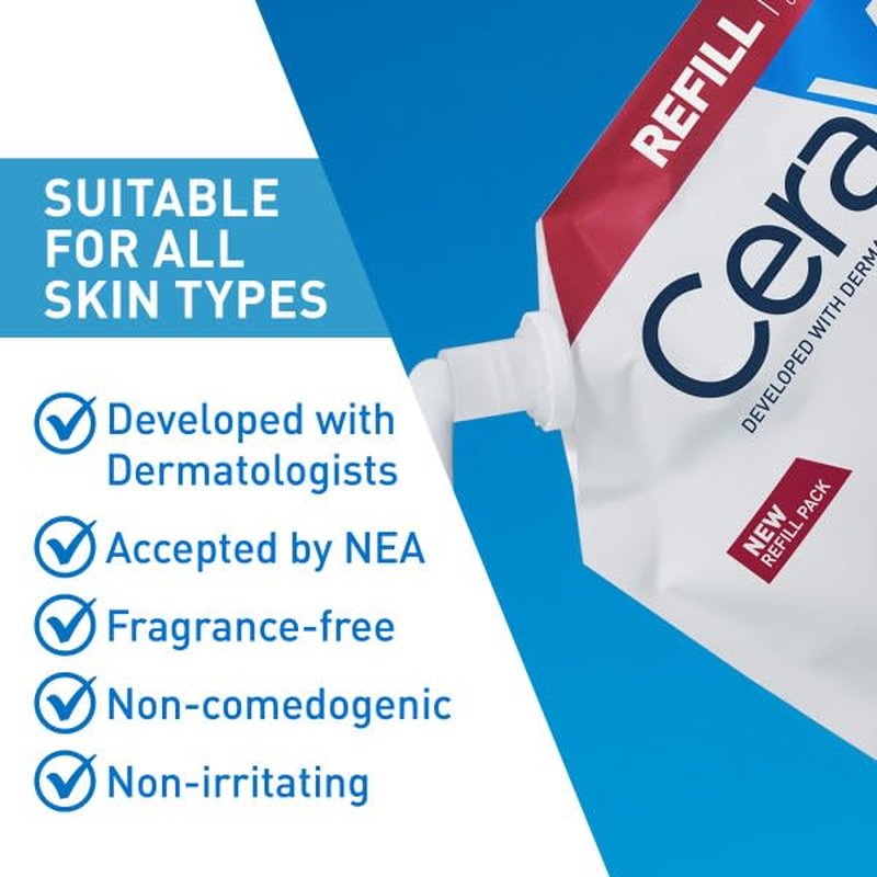 CeraVe Moisturizing Cream - Hydrating Body & Face Moisturizer with Hyaluronic Acid | 16 Ounce Refill