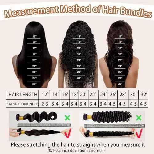 Deep Wave Human Hair Bundles 12A 18 20 22 Inch, 3 Bundle 100% Unprocessed Virgin Brazilian Human Hair Extensions Quick Weave Natural Black, Can be Dyed