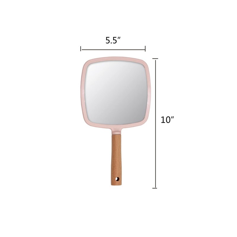 Eaoundm Hand Held Mirror for Makeup, Small Wood Hand Mirror Portable Travel Vanity Mirror for Men&Women 5.5W x 10L inch