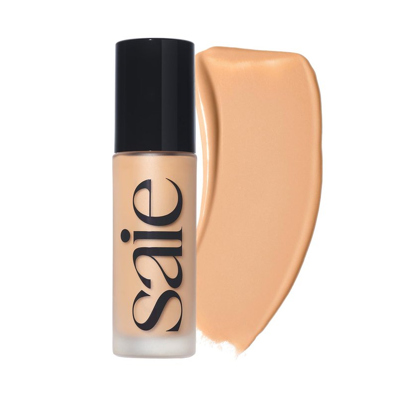 Saie Glowy Super Skin Tint Liquid Foundation - Lightweight Dewy Coverage + Hydrating Serum with Hyaluronic Acid - Shade 11 (1.01 oz)