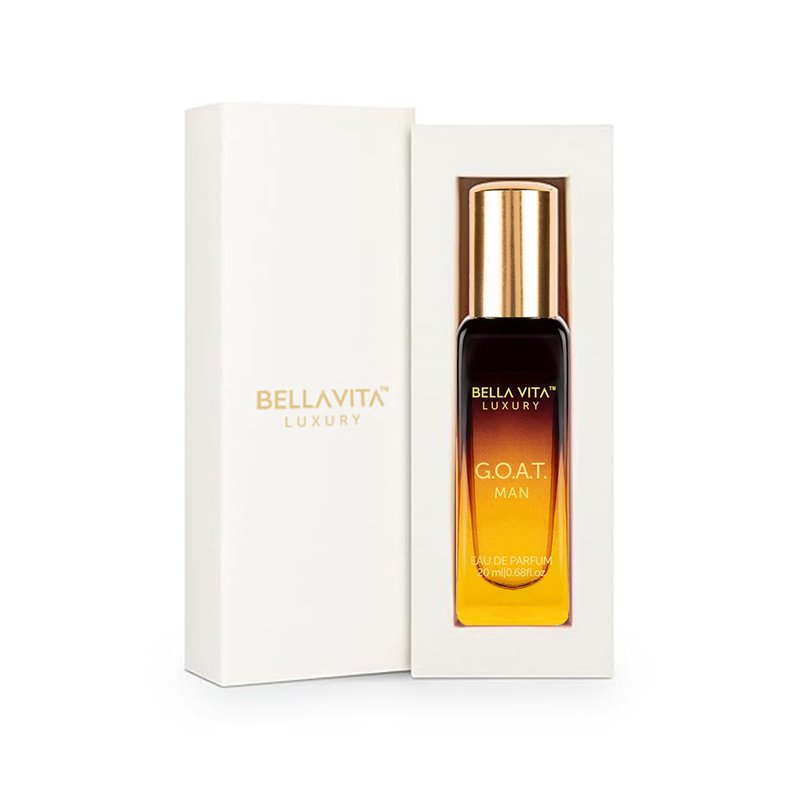 Bellavita Luxury GOAT Eau de Parfum | 20 ml (0.7 fl.oz.) | Travel Size Perfume for Men | Citrus, Bergamot, Lily of the Valley, and Amber Notes | Long Lasting Men's Fragrance