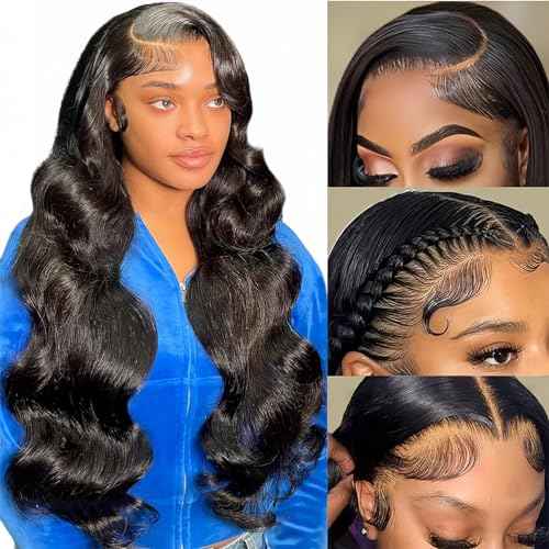 26 Inch 13x4 Lace Front Wigs Human Hair Body Wave Lace Front Wigs Human Hair Pre Plucked 13x4 Hd Lace Frontal Wigs Human Hd Lace Front Wigs for Black Women 180% Density