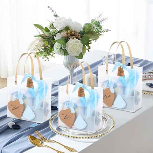 6 Sets Baby Shower Prizes for Game Winners Bath Sponges Heart Cork Coaster Headband Hair Brush Jewelry Box Compact Mirror Powder Puff Hair Tie Claw Gift Bag Bridal Shower
