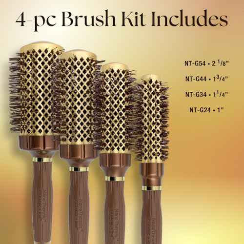 Olivia Garden NanoThermic PowerGrip Thermal brush with special patented wavy barrel for extra tension and grip, ceramic coated barrel, ionic technology, ergonomic handle, for medium to thick hair