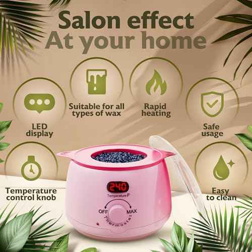 Wax Kit for Hair Removal, Wax Pot for Hair Removal for Face, Body, Leg, Bikini, Brazilian Wax, Waxing Kit for Women & Men (34 Accessories)