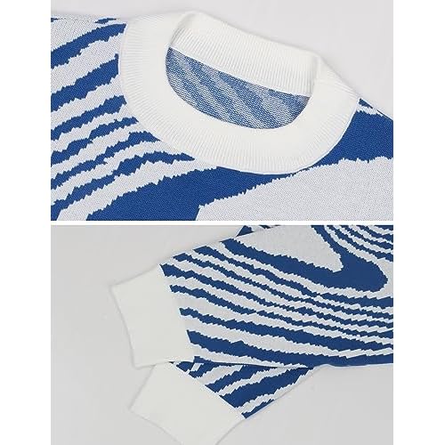 Yimoon Mens Graphic Sweaters Unisex Oversized Casual Knitted Long Sleeve Pullover Jumper Tops
