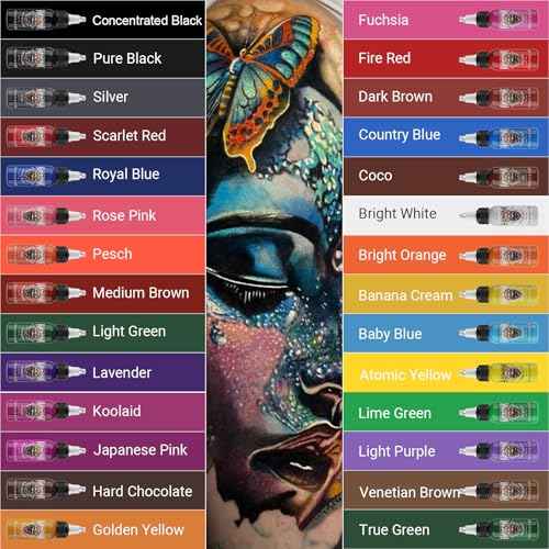 Hawink Tattoo Ink Color Set 1 oz (30ml) Tattoo Supply 28 Colors Pigment Kit Tattoo Supplies in USA TI203-30-28