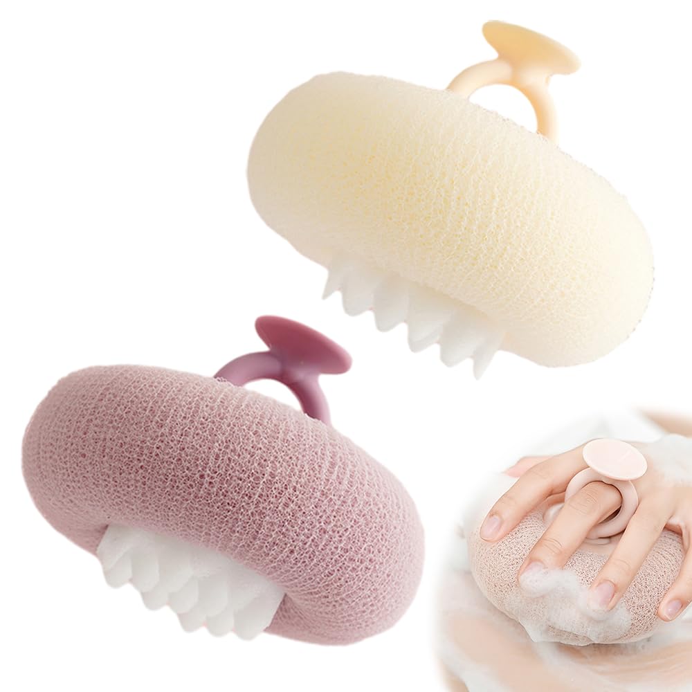 Super Soft Sunflower Suction Cup Bath Ball, 2026 New Bath Cleaning Brush, 2-in-1 Sponge Mesh Pouf Ball Body Scrubber, Shower Gloves Exfoliating Accessories for Men and Women