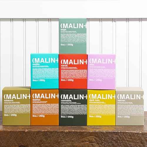 MALIN+GOETZ 9oz Scented Candle | Hand-Poured Soy Wax with Unique Fragrance Blends | Clean-Burning, Vegan & Cruelty-Free | Bergamot, Sage, Otto, Tomato, Strawberry, Cannabis, Dark Rum & Leather