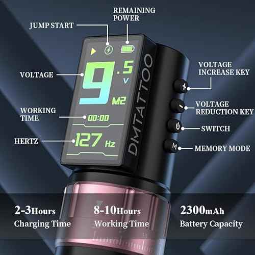 Tattoo Gun Kit Wireless Machine Kit 7 Strokes Length with 2300mAh Batteries Power Supply 11 Tattoo Ink 20 Pcs Tattoo Needle Cartridges for Beginner and Artist