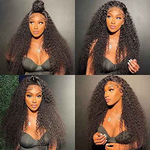 Yuzhou Grace Deep Wave Lace Front Wigs Human Hair 13x4 Lace Frontal Curly Wigs for Black Women Wet and Wavy HD Lace Front Wigs Pre Plucked with Baby Hair 200 Density(18inch, 13x4 deep wave wig)