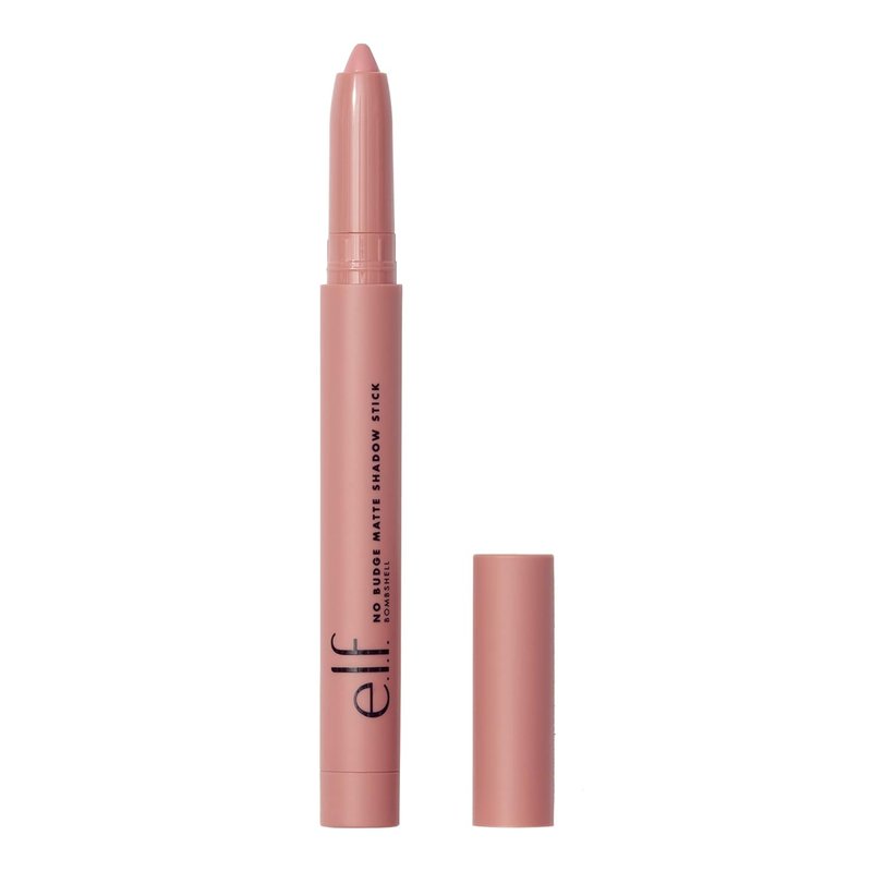 e.l.f. No Budge Matte Shadow Stick - Long-Wear Cream Eyeshadow, Vegan & Cruelty-Free | Bombshell Color