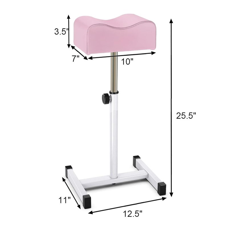 Adjustable Height Pedicure Stool - CHAOEEMY Foot Rest for Home Salon | Pink