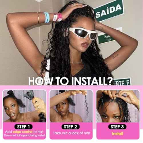 Human Braiding Hair for Boho Braids No Weft 18 Inch Curly Boho Hair for Braiding Knotless 12A Deep Wave Bulk Bohemian Human Hair 1 Bundle/80g