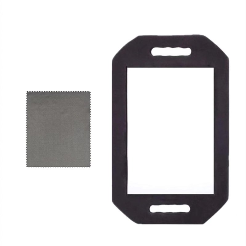 Rimoleur Large Rectangular Hand Mirror with Double Handle, Salon-Grade, Black Foam Frame, 16"L x 9.8"W, Floor Mount, Modern Style