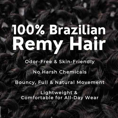 SIYUSI Kinky Curly Clip In Extensions, 3C 4A 100% Brazilian Remy Human Hair Clip Ins, Invisible & Scalp-Friendly, Natural Black Color, 3.52oz, 7Pcs (30 Inch)