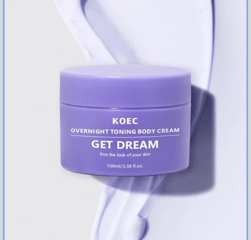 BEAUTIVANA KOEC Get Dream Overnight Toning Body Cream, Anti-Cellulite Firming Treatment with Passion Fruit Oil, Shea Butter, Lavender Oil, 3.38 Fl Oz