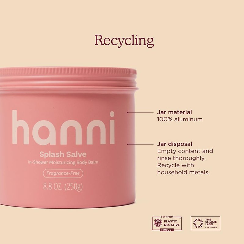 HANNI Splash Salve Body Mask, In-Shower Moisturizer with Coconut, Jojoba, Shea Butter & Glycerin, Deep Conditioning for All Skin Types, FRAGRANCE-FREE, 250 mL / 8.8 oz