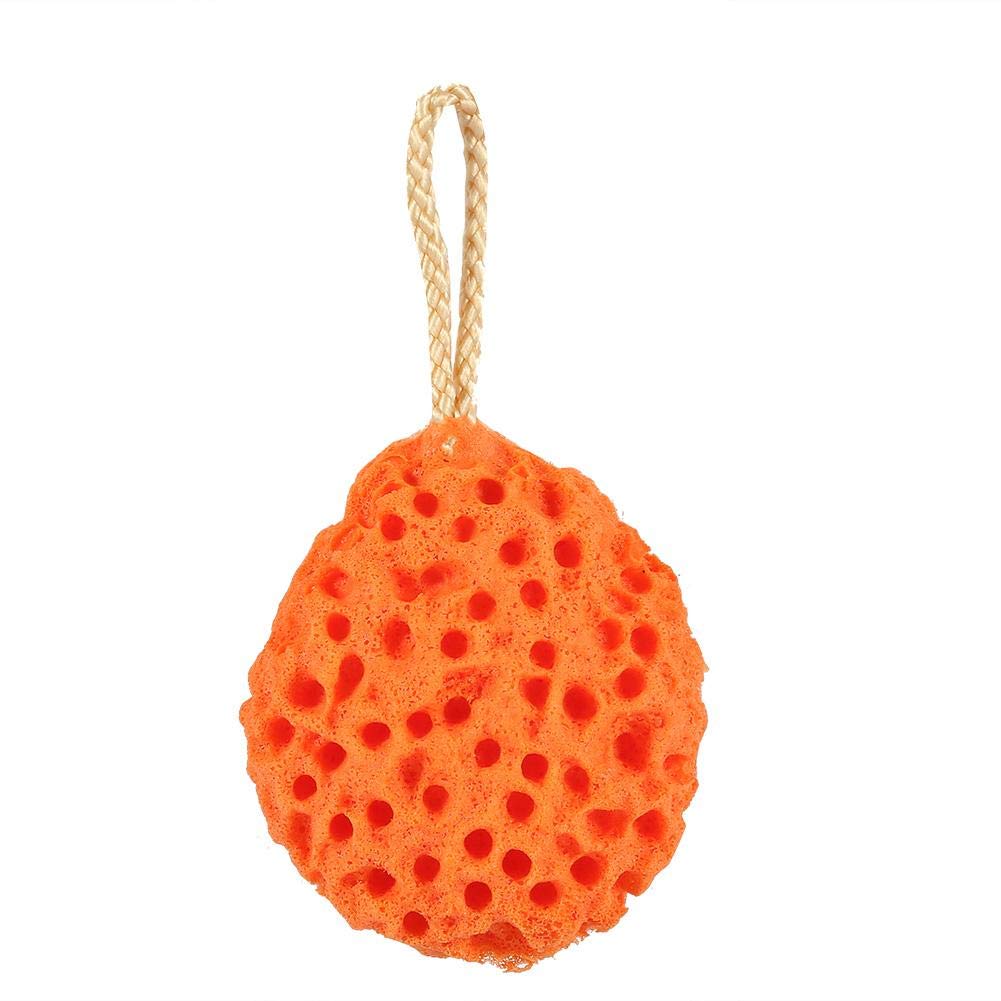 BORDSTRACT Shower Sponge, 3.3 x 2.8in Soft Adult Bath Foam Loofah Sponge, Body Shower Spa Exfoliator Cleaning Bath Ball Body Scrubber(Orange)