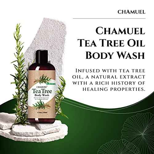 Chamuel Tea Tree Body Wash - Made With Natural Ingredients To Fights Itchy Skin, Body Odor, Athlete's Foot, Jock Itch & Toenails Issues - Organic Scented - Men & Women (11.8oz) 2-Pack