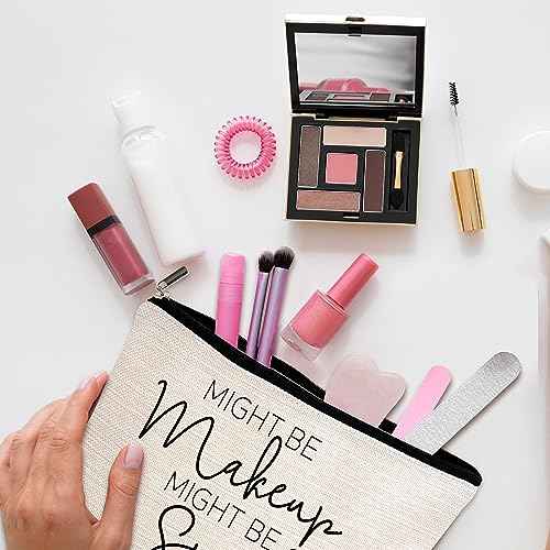 GREOXG Makeup Bag Gifts for Women Who Have Everything, Might Be Makeup Might Be Snacks Travel Cosmetic Bag, Friendship Gifts for Girls Teens Women Birthday Christmas Graduation-A03
