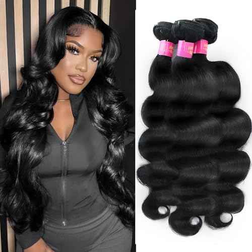 Body Wave Bundles Human Hair 12A 3 Bundles 18 20 22 Inch Quick 100% Unprocessed Brazilian Virgin 3 Bundles Weave Wavy Human Hair Bundles for Black Women