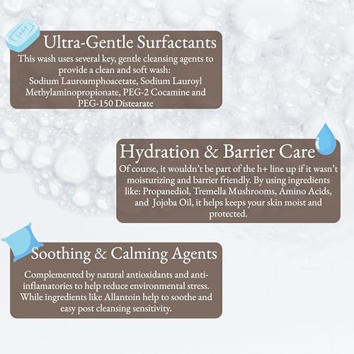 NKG h+ Mild Wash ? Gentle Japanese Gel Cleanser for Sensitive Skin ? Developed by Japanese Dermatalogist ? Fragrance-Free, pH-Balanced Face Wash, 200mL