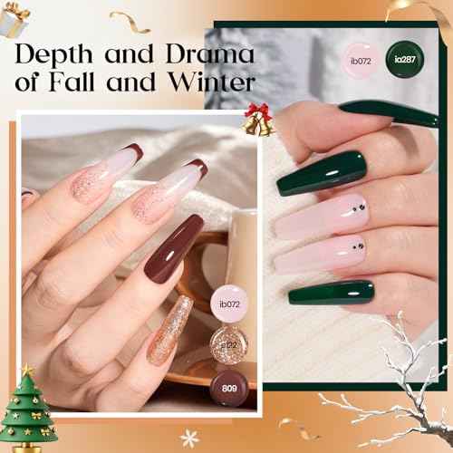 Beetles Gel Nail Polish Set - Seasons Variations 48 Colors Gel Polish Kit Brown Nude Pink Red Blue White with Base Top Coat Home DIY UV LED Soak Off Nail Art Salon Manicure Starter Kit Gift for Women