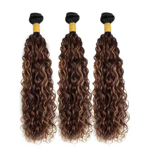 30 32 34 inch Ombre Water Wave Bundles 4/30 Human Hair Bundles Brown Wet and Wavy Bundle #4 Human Hair Bundle