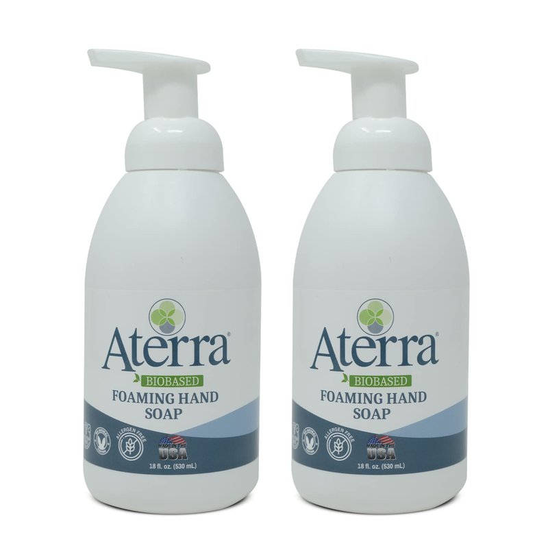 Aterra® Eco-Friendly Foaming Hand Soap - 18 oz Bottle | 2-Pack for Gentle Cleansing