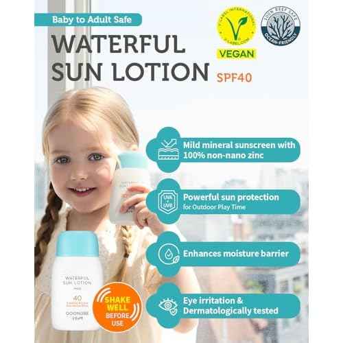 GOONGBE Sun Lotion SPF 40 & Moisture Sun Cushion SPF 50-100% Zinc Oxide Mineral Sunscreen - Vegan Reef-Safe for Babies Kids Adults - Korean Skincare, 2.82oz & Cushion 0.81oz