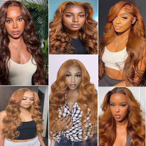 Light Brown Human Hair Bundles Body Wave 20 22 24 Inch Body Wave Human Hair Weave 3 Bundles Silky Hair Bundles Brazilian 3 Bundles Human Hair Extensions 30 Color