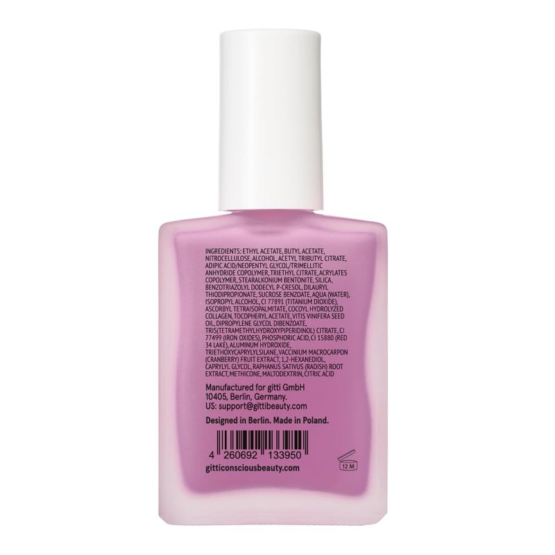 Gitti Nail Juice No. 03 - Plant-Based Nail Treatment & Color Polish | Non-Toxic, Vegan Grape Rosé Tint (0.5 fl oz)