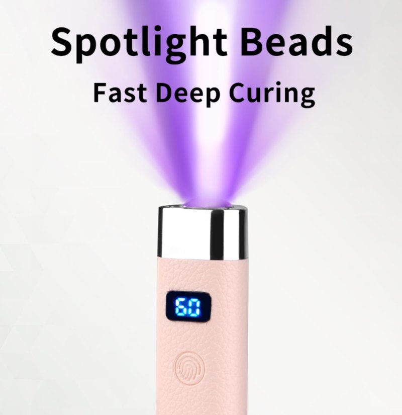 Missshine UV Light for Nails Handheld Cordless Nail Lamp,Rechargeable Nail Dryer with LED Display,Fast Curing Goosenecks Lamp with Auto Sensor DIY at Home (Pink)