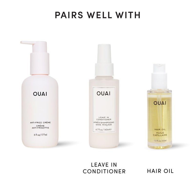 OUAI Anti Frizz Cream Travel Size - Moisturizing Hair Cream with Frizz Control & Heat Protection - Provides Hydration with Jackfruit & Beetroot Extract - Paraben, Phthalate & Sulfate Free (3 oz)