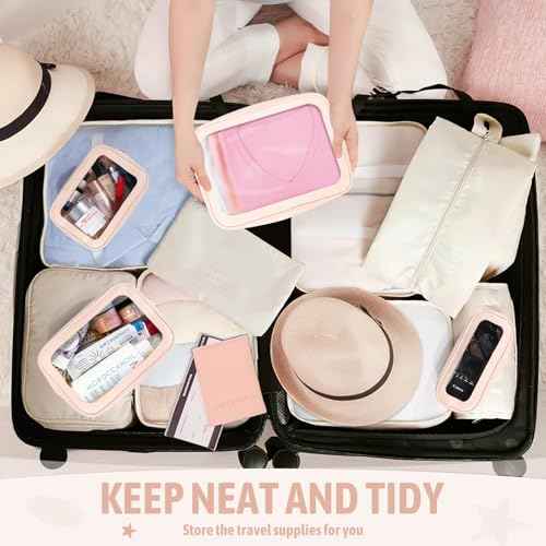 3Pack Clear Toiletry Bag,TSA Approved Travel Makeup Pouch with Zipper for Cosmetics and Toiletries£¬Diaper Bag Organizer Pouch Set£¬Women's Purse Organizer and Clear Car Bag