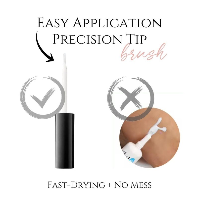 Skiennix Gentle Formula Lash Glue - 24-Hour Hold for Cluster & Strip Lashes - Aloe Infused, Dries Clear, Water Resistant