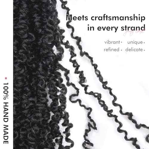 ToyoTress Yanky Twist Crochet Hair - 18 Inch 8 Packs (30 Strands/Pcs) Fluffy Spring Mini Twist Passion Twist, Natural Black Long Pre-Looped Crochet Braids Braiding Hair (18 Inch, 8P-1B)