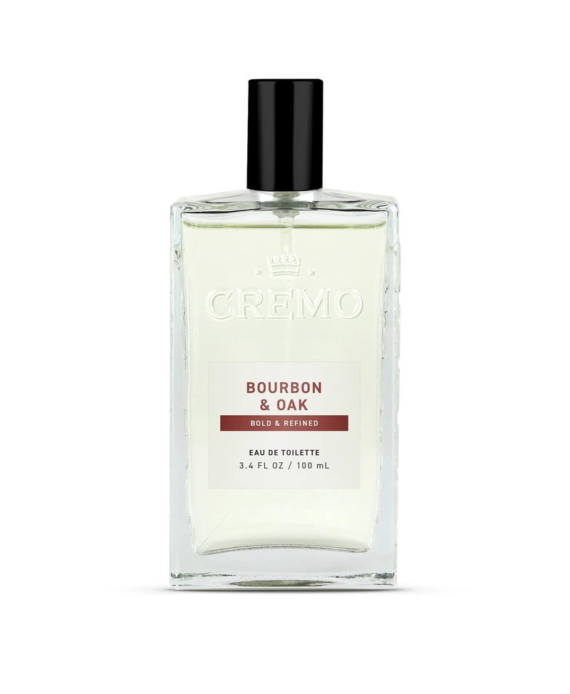 Cremo Cologne For Men - Bourbon & Oak Mens Cologne Spray, A Sophisticated Blend of Distiller’s Spice, Fine Bourbon and White Oak, Multi-Layered Signature Men's Fragrances, 3.4 Fl Oz