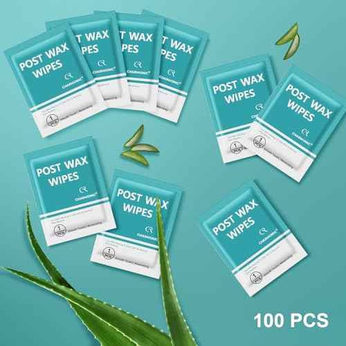 100 Pcs Post Wax Oil Wipes, Wax Remover for Skin Cleanser, After Wax Care Reduces Redness, Removes Residue, Body & Facial Post Waxing Treatment, Post Wax Care Refill Pack for All Hair Removal Products