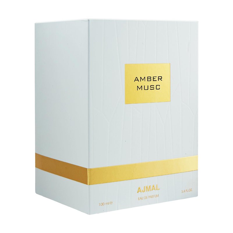 Ajmal Amber Musc Eau de Parfum 3.4 oz / 100 ml – Unisex Amber Floral & Musky Woody Fragrance with Rose, Cedarwood & Musk | Long-Lasting Luxury from Dubai