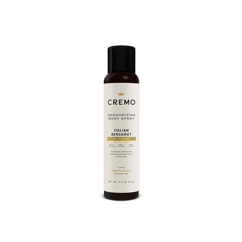 Cremo Italian Bergamot Body Spray - Sophisticated Bergamot & Neroli Blossom Blend | 3.5 Fl Oz