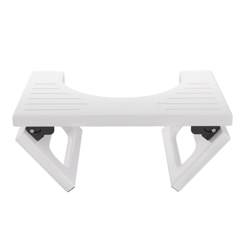 AmazerBath 7 Inches Bamboo Toilet Stool Squat for Adults, Foldable Poop Stool for Bathroom, 0.79" Thickness Potty Step Stool with Non-Slip Strip, No Assembly Required, Space-Saving, White