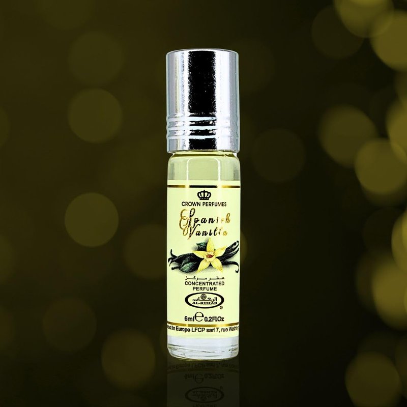 Al-Rehab Spanish Vanilla Perfume Oil 6ML (0.2 Oz) - Arabian Oils For Women - Long Lasting Concentrated Oil - A Luxurious Soft & Sweet Women's Fragrance For An Elegant Touch