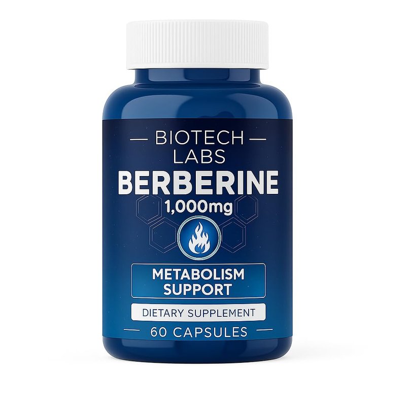 Biotech Labs Berberine 1000 mg with Bitter Melon and Banaba Leaf – Herbal Supplement, 60 Capsules