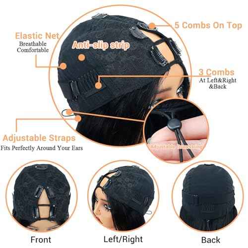 V Part Wig Human Hair Body Wave for Black Women Upgrade U Part Human Hair Wig 100% Beginner Friendly 200% Density Natural Color (16 inch)