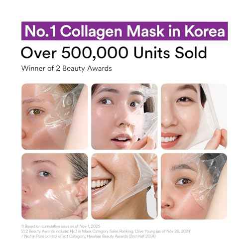 Collagen Overnight Wrapping Peel Off Facial Cream Mask with Jelly Brush, For Elasticity, Hydrating, Hydrolyzed Collagen & Peptide, Glass Skin, Korean Skincare, 2.73 Fl Oz