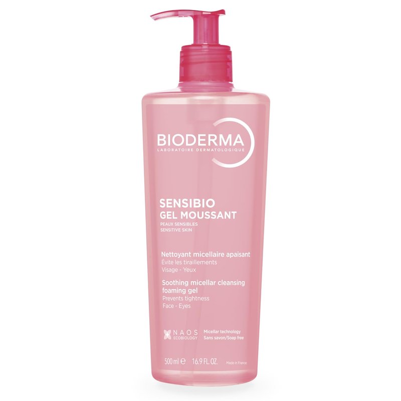 Bioderma Sensibio Foaming Gel - Gentle Face Cleanser for Sensitive Skin | Unscented, 16.9 Fl Oz