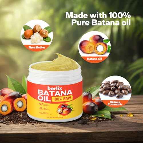 Raw Batana Oil for Hair Growth (4.23 oz), Pure and Natural, Unrefined 100% Raw Batana Oil Paste to Repair, Strengthen, Regrow & Nourish Damaged Hair for Men & Women
