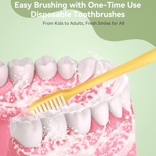 200 Pack Disposable Toothbrushes Bulk ? Individually Wrapped Soft Bristles Single Use for Adults & Kids, Travel Hotel Guest Dental Office Donation Emergency Hygiene,Minimalist Design 5 Colors
